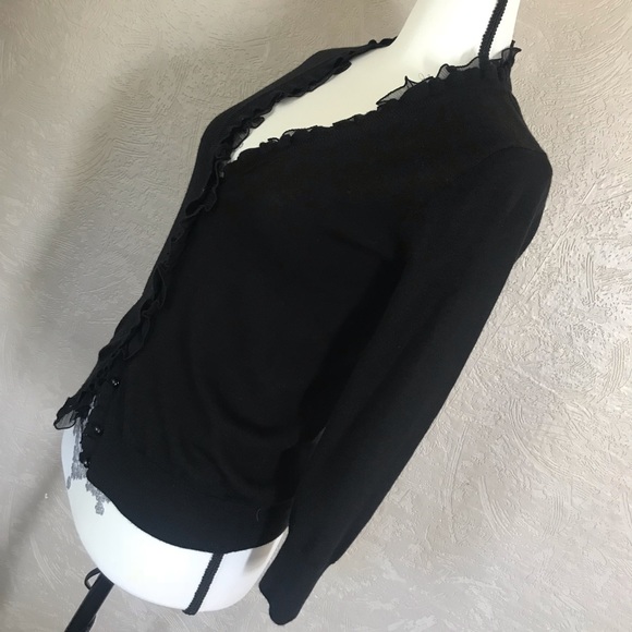 Black JCrew cardigan with ribbon detail XS - Picture 7 of 8